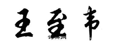 胡问遂王至韦行书个性签名怎么写