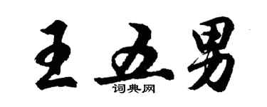 胡问遂王五男行书个性签名怎么写