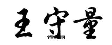 胡问遂王守量行书个性签名怎么写
