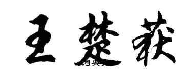 胡问遂王楚获行书个性签名怎么写