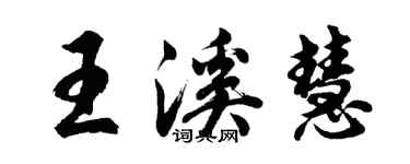 胡问遂王溪慧行书个性签名怎么写
