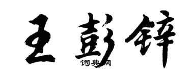 胡问遂王彭锌行书个性签名怎么写