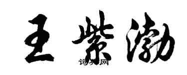 胡问遂王紫渤行书个性签名怎么写
