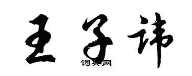 胡问遂王子讳行书个性签名怎么写