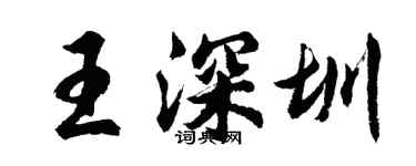 胡问遂王深圳行书个性签名怎么写