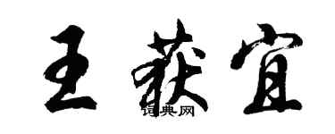 胡问遂王获宜行书个性签名怎么写