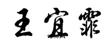 胡问遂王宜霏行书个性签名怎么写