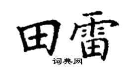 丁谦田雷楷书个性签名怎么写