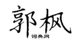 丁谦郭枫楷书个性签名怎么写