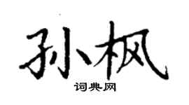 丁谦孙枫楷书个性签名怎么写