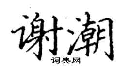 丁谦谢潮楷书个性签名怎么写