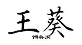 丁谦王葵楷书个性签名怎么写
