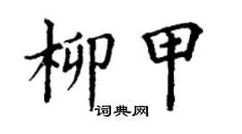 丁谦柳甲楷书个性签名怎么写