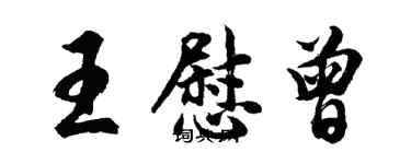 胡问遂王慰曾行书个性签名怎么写