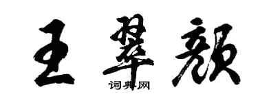 胡问遂王翠颜行书个性签名怎么写