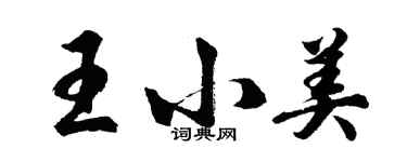 胡问遂王小美行书个性签名怎么写