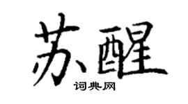 丁谦苏醒楷书个性签名怎么写