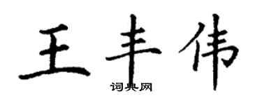 丁谦王丰伟楷书个性签名怎么写