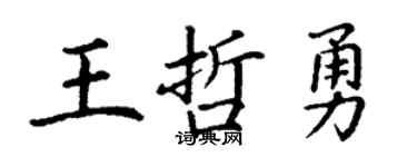 丁谦王哲勇楷书个性签名怎么写
