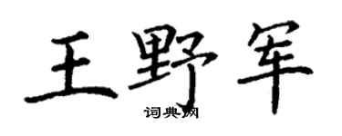 丁谦王野军楷书个性签名怎么写
