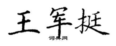 丁谦王军挺楷书个性签名怎么写