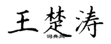 丁谦王楚涛楷书个性签名怎么写
