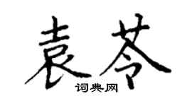 丁谦袁苓楷书个性签名怎么写