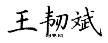 丁谦王韧斌楷书个性签名怎么写
