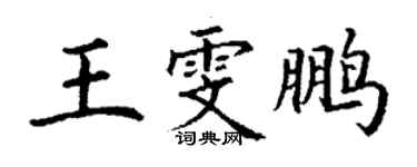 丁谦王雯鹏楷书个性签名怎么写