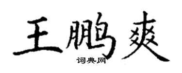 丁谦王鹏爽楷书个性签名怎么写