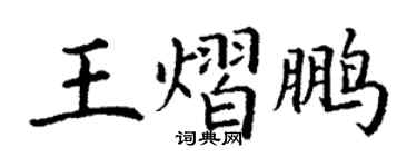 丁谦王熠鹏楷书个性签名怎么写