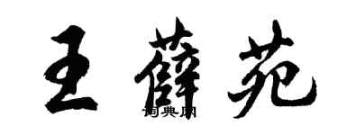 胡问遂王薛苑行书个性签名怎么写