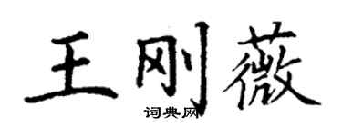 丁谦王刚薇楷书个性签名怎么写