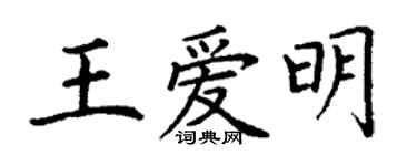 丁谦王爱明楷书个性签名怎么写
