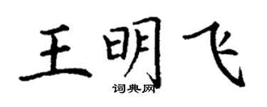 丁谦王明飞楷书个性签名怎么写