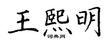 丁谦王熙明楷书个性签名怎么写