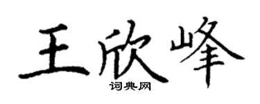 丁谦王欣峰楷书个性签名怎么写