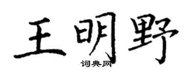 丁谦王明野楷书个性签名怎么写