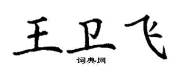 丁谦王卫飞楷书个性签名怎么写
