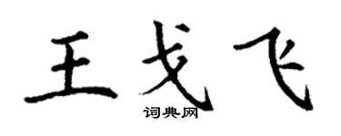 丁谦王戈飞楷书个性签名怎么写