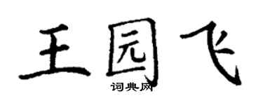 丁谦王园飞楷书个性签名怎么写