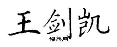 丁谦王剑凯楷书个性签名怎么写