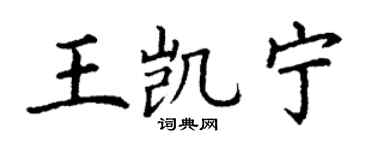 丁谦王凯宁楷书个性签名怎么写