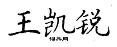 丁谦王凯锐楷书个性签名怎么写