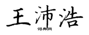 丁谦王沛浩楷书个性签名怎么写
