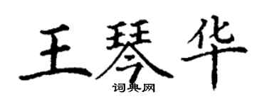 丁谦王琴华楷书个性签名怎么写