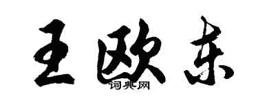 胡问遂王欧东行书个性签名怎么写
