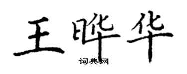 丁谦王晔华楷书个性签名怎么写