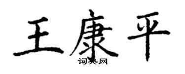 丁谦王康平楷书个性签名怎么写