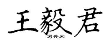 丁谦王毅君楷书个性签名怎么写